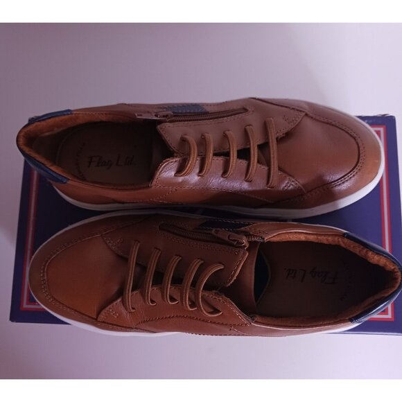 Flag Ltd. Cameron Leather Zip Oxford Sneakers Youth Boys Size 4 With Box - Picture 1 of 9